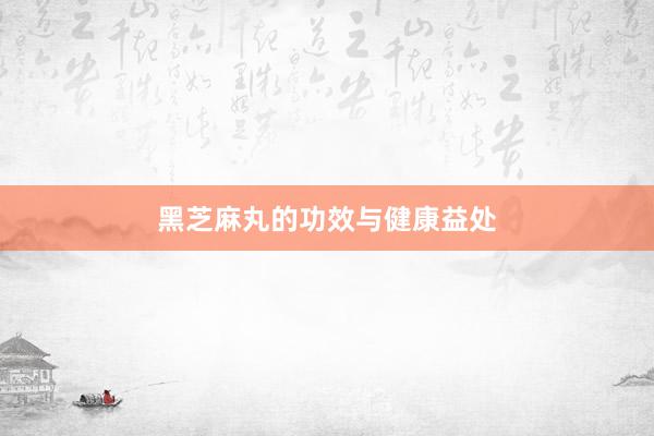 黑芝麻丸的功效与健康益处